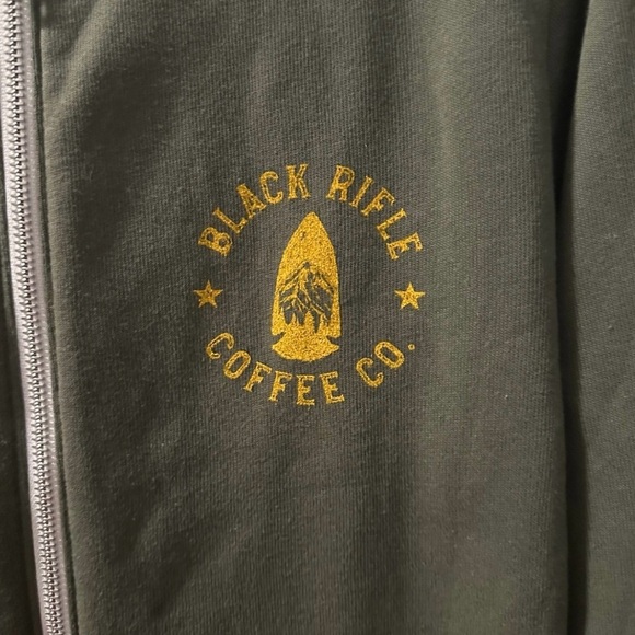 Black Rifle Coffee Co. full zip olive green sweatshirt hoodie size small - Picture 2 of 6
